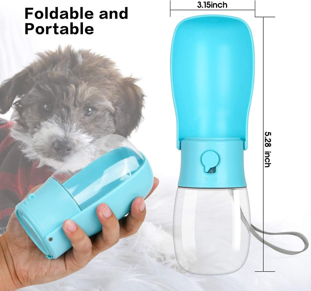 Dog Water Bottle - Foldable Dog Water Dispenser for Walking with Dog Waste Bag, Portable Pet Water Bottle for Travel, BPA Free Water Bottle for Cat, Rabbit,Puppy and Other Animals(10 Oz)