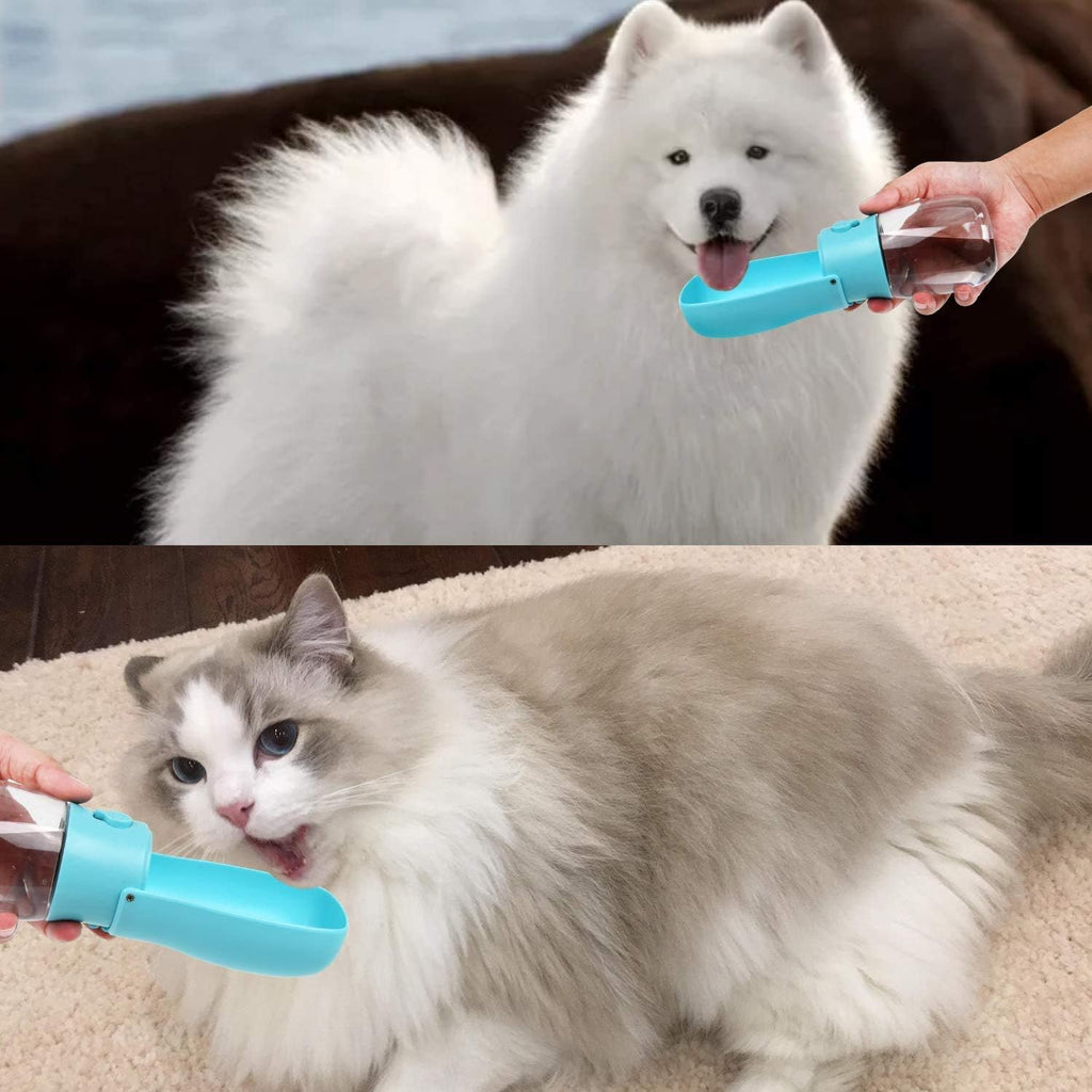 Dog Water Bottle - Foldable Dog Water Dispenser for Walking with Dog Waste Bag, Portable Pet Water Bottle for Travel, BPA Free Water Bottle for Cat, Rabbit,Puppy and Other Animals(10 Oz)